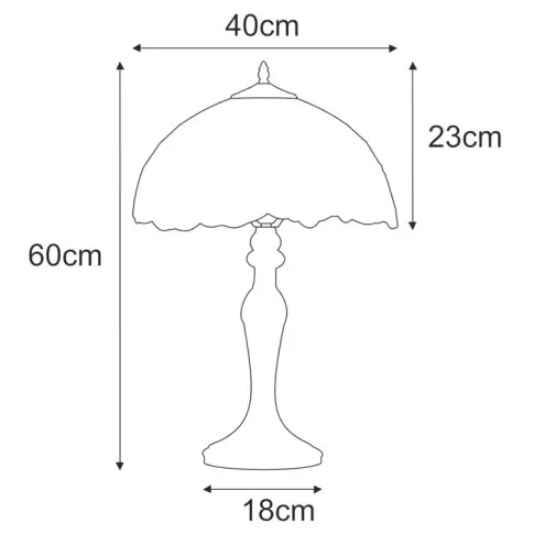 Rysunek z wymiarami lampy A665-Arla