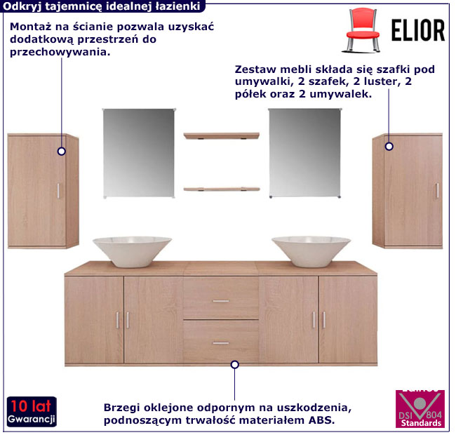 Zestaw mebli Nyos 3X beżowy