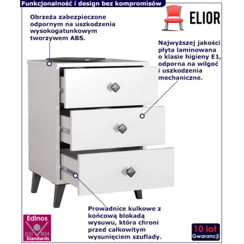 Biała komoda z szufladami Sanesa 6X
