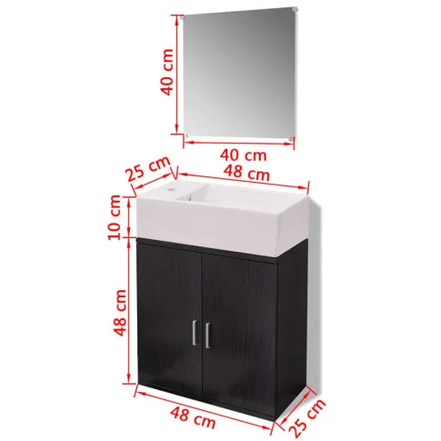 Wymiary czarnego zestawu Vilego 5X