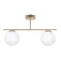 Złota lampa sufitowa  z 2 okrągłymi białymi kloszami A671-Anra