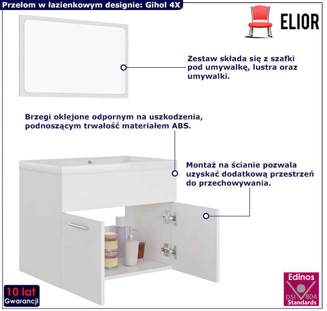 Zestaw mebli Gihol 4X biały mat