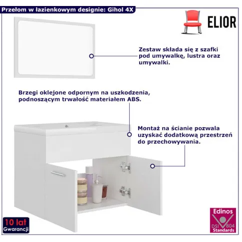 Komplet mebli Gihol 4X biały mat