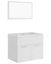 Minimalistyczny zestaw mebli do łazienki z umywalką 60 cm biały mat - Gihol 4X w sklepie Edinos.pl