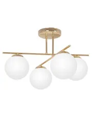 Złoto-biała lampa sufitowa z 4 szklanymi kloszami - A673-Didaro w sklepie Edinos.pl