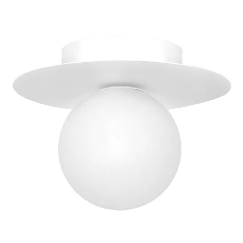 Biała metalowa lampa sufitowa ze szklanym kloszem A677-Eria