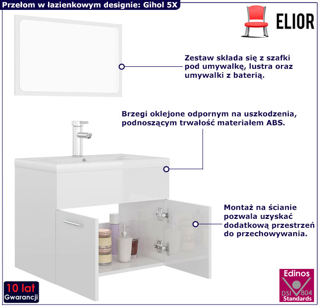 Zestaw mebli Tito 5X biały połysk