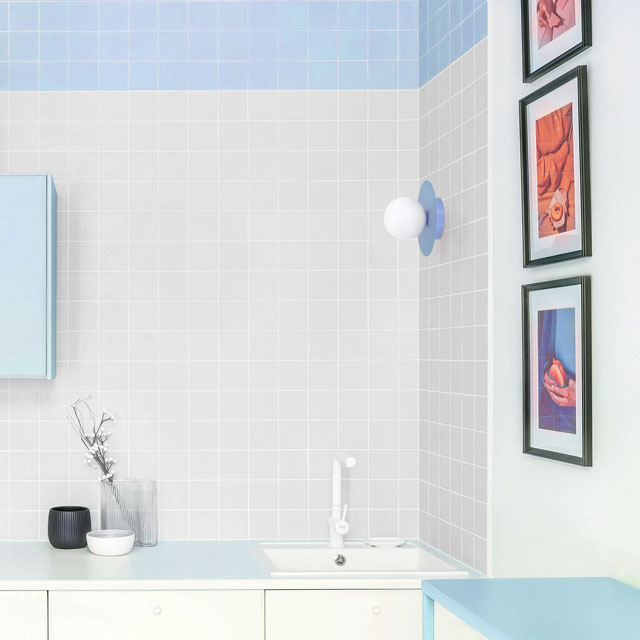 Niebieska lampa sufitowa kapelusz A677-FEA