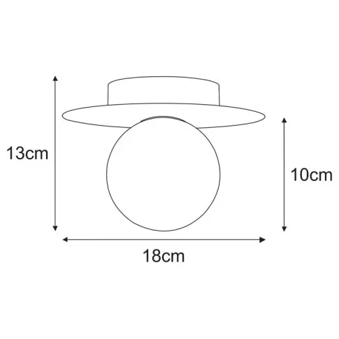 Rysunek z wymiarami lampy A677-Eria