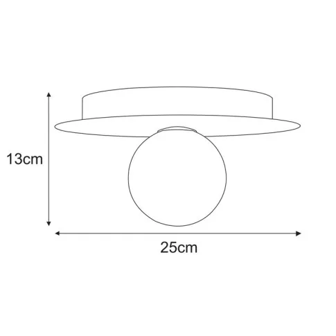 Rysunek z wymiarami lampy A678-Eria