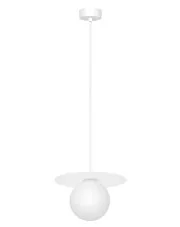 Biała pojedyncza lampa wisząca szklana kula - A679-Eria w sklepie Edinos.pl