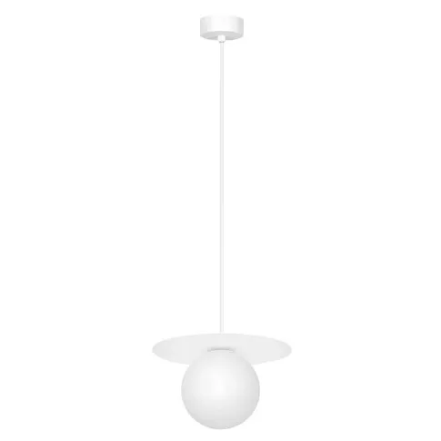 Biała pojedyncza lampa wisząca kapelusz A679-Eria