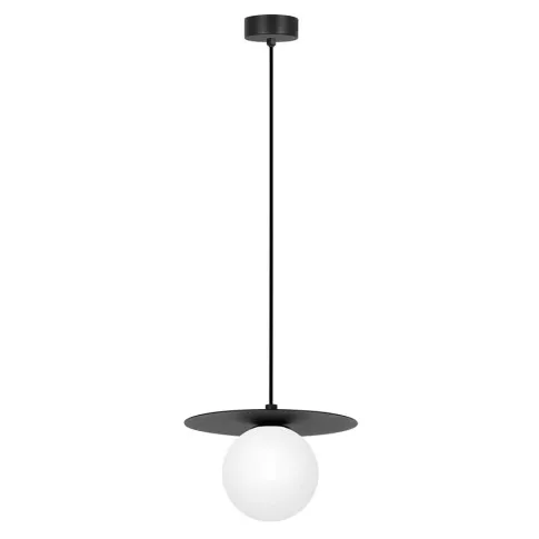 Czarna pojedyncza lampa wisząca szklana kula A679-Eria