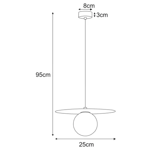 Rysunek z wymiarami lampy A680-Eria
