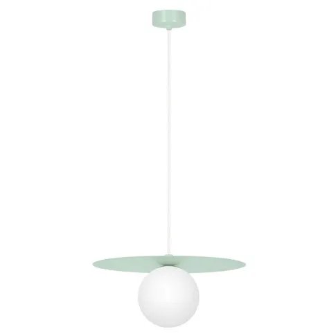Zielona lampa wisząca ze szklanym okrągłym kloszem A680-Eria