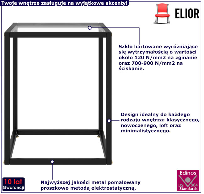Szklany stolik Mercado przezroczysty