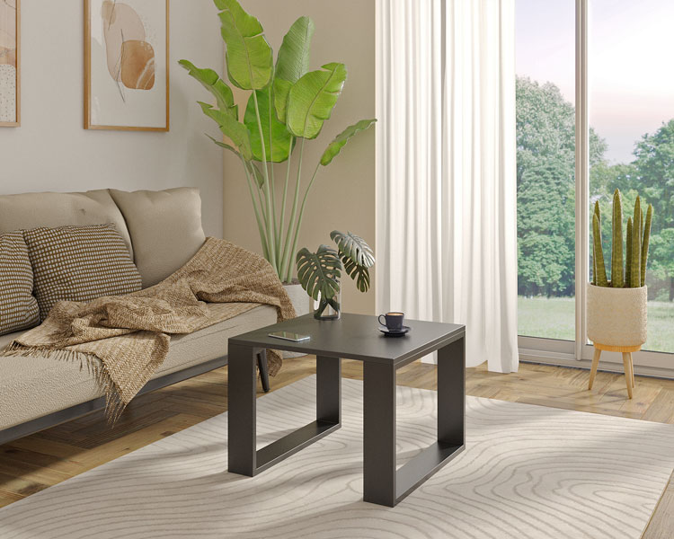 Czarna minimalistyczna ława do salonu Juna 5X