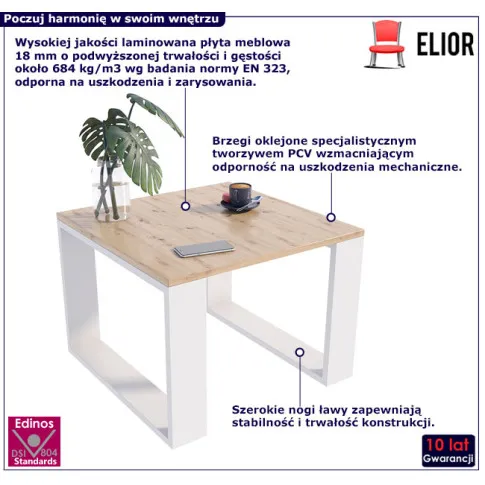 Skandynawski stolik kawowy kwadratowy Juna 5X