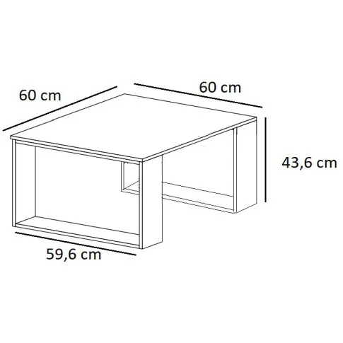 Rysunek z wymiarami stolika Juna 5X