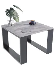 Loftowy kwadratowy stolik kawowy beton + czarny - Juna 5X w sklepie Edinos.pl