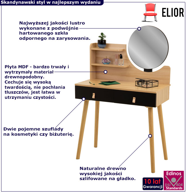 Toaletka z lustrem Bixa 4X