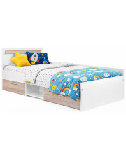 Dziecięce łóżko z szufladami i zagłówkiem 90x200 - Melita w sklepie Edinos.pl