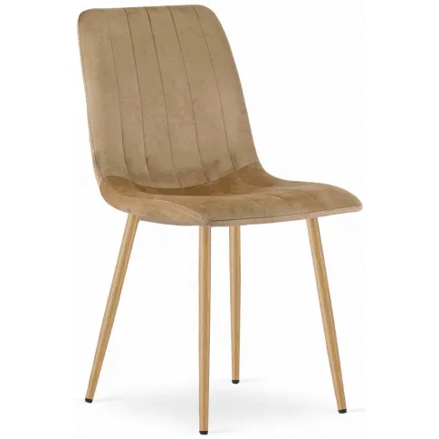 Brązowe aksamitne krzesło welurowe Fermando 3X