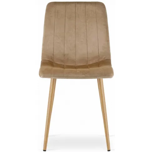 Brązowe krzesło welurowe metalowe Fernanado 3X