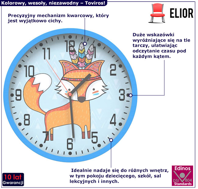 Niebieski zegar Elsinor 4X