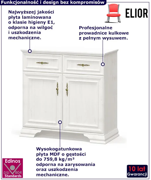 Biała komoda do salonu Fiorino 3X