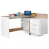 Białe biurko narożne z szufladami - Ori 3X