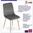 Ciemnoszare krzesło welurowe do kuchni Fernando 3X