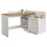 Białe nowoczesne biurko narożne z komodą - Ori 4X