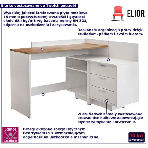 Biurko narożne z dwoma blatami Nestino 4X