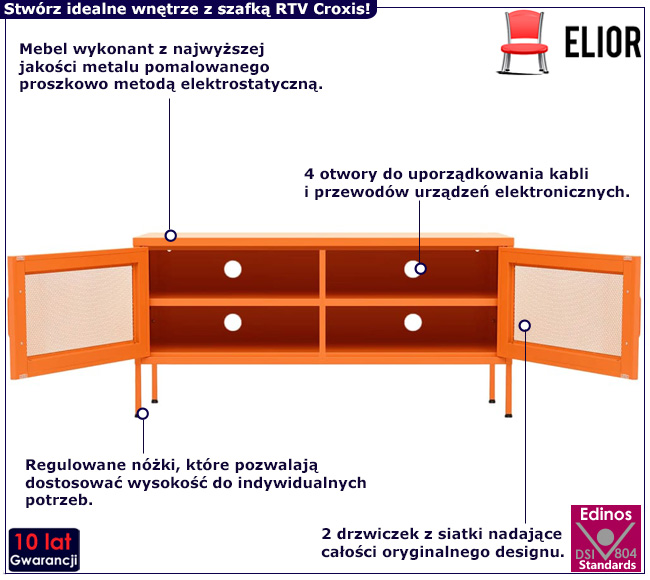 Pomarańczowa szafka RTV Croxi