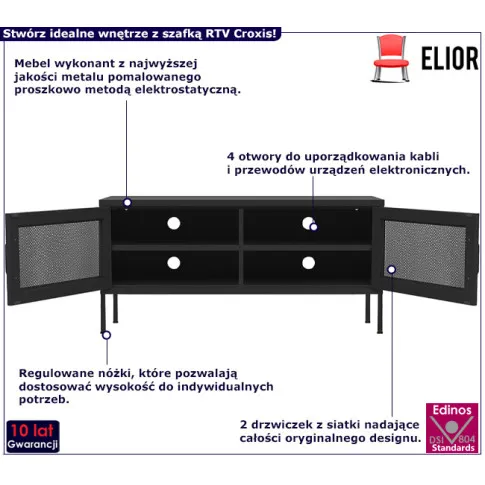 Metalowa szafka RTV Croxis kolor czarny