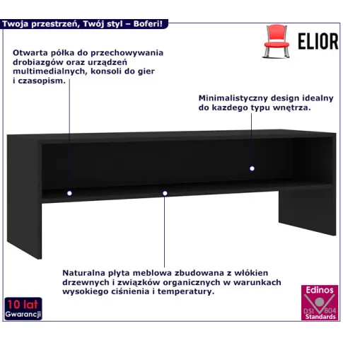 Szafka pod TV z otwartą półką Boferi kolor czarny