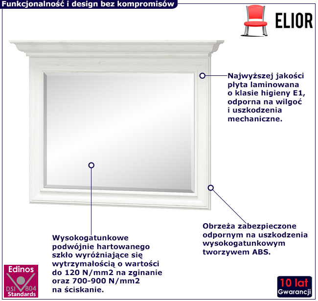 Białe lustro ścienne Fiorino 11X