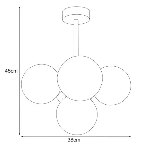 Rysunek z wymiarami lampy A688-Zera