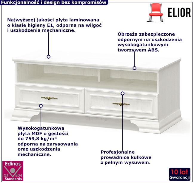 Białe lustro ścienne Fiorino 10X