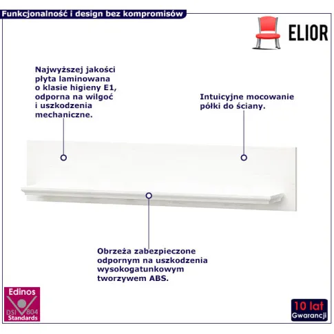 Biała minimalistyczna półka Fiorno 13X
