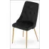 Czarne aksamitne krzesło pikowane Bionis