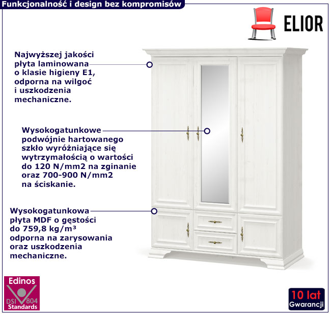 Biała szafa z frontem Fiorino 18X