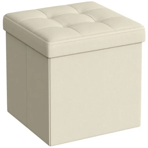 Kwadratowa kremowa pufa do salonu Etiosa