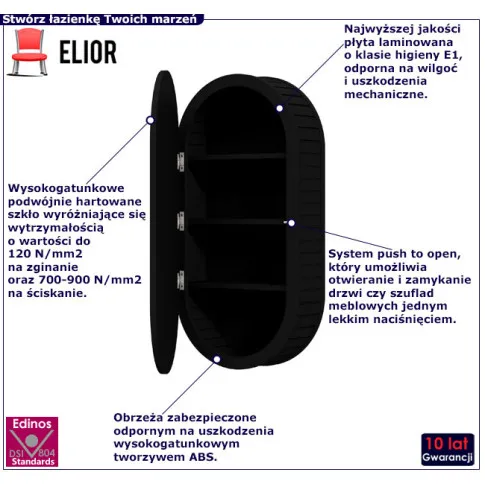 Czarna szafka do łazienki Emra 4X