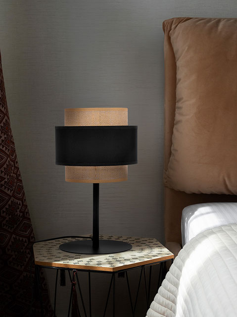 Abażurowa lampka stołowa w stylu boho S663-Nario