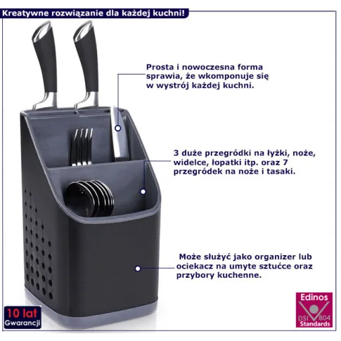 Kuchenny ociekacz na sztućce Himunir 3X czarny