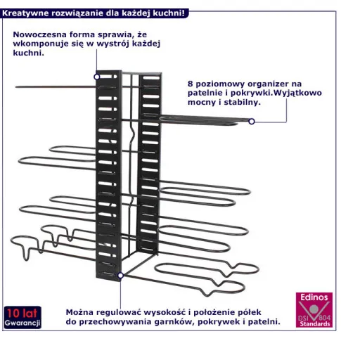 Organizer kuchenny na pokrywki i patelnie Gopox 3X