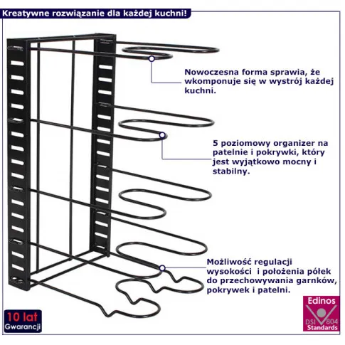 Stojący organizer kuchenny na patelnie Gopox 4X