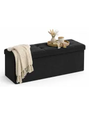 Czarna duża pufa ze schowkiem - Ebro 3X w sklepie Edinos.pl